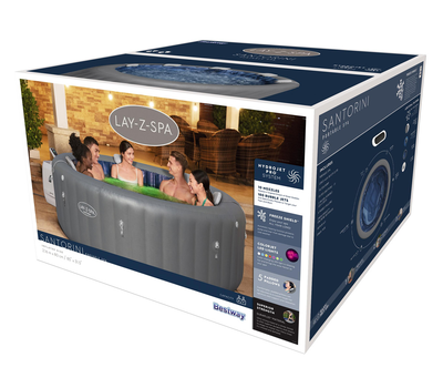 Bestway Надуваемо джакузи Santorini 216х80см Hydrojet водна струя