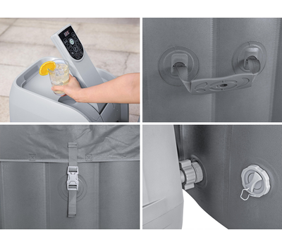 Bestway Надуваемо джакузи Santorini 216х80см Hydrojet водна струя