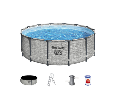 Bestway Сглобяем басейн с тръбна конструкция Steel Pro Max кръгъл Ø488х122см