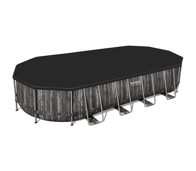 Bestway басейн с тръбна конструкция POWER STEEL Ø732x366x122см имитация на дърво