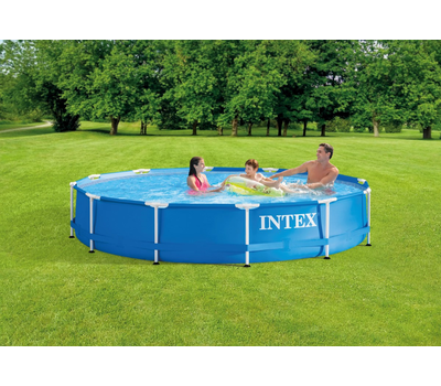 Intex Басейн с тръбна конструкция Metal Frame кръгъл Ø366х76см