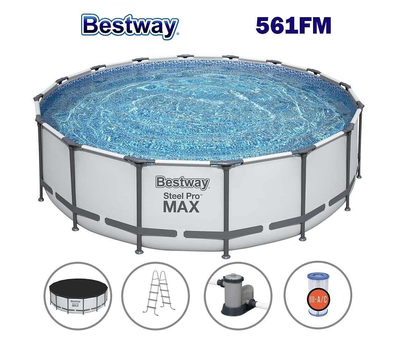 Bestway Сглобяем басейн с тръбна конструкция Steel Pro MAX кръгъл Ø610х132см