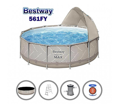Bestway Сглобяем басейн с тръбна конструкция Steel Pro MAX кръгъл Ø396х107см