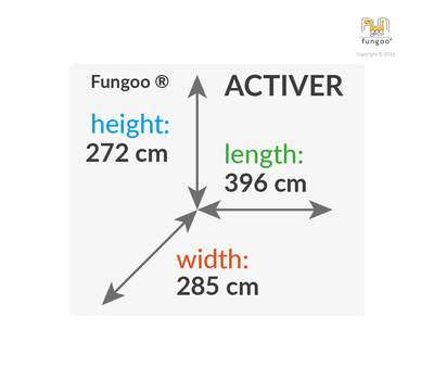 Fungoo ACTIVER дървена площадка  с пързалка и люлка