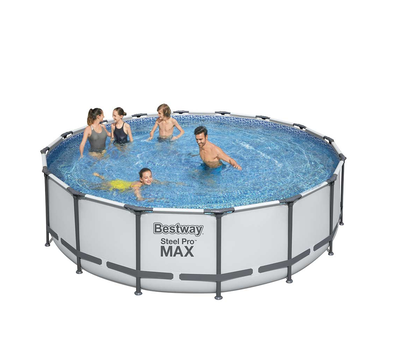 Bestway Сглобяем басейн с тръбна конструкция Steel Pro Max кръгъл Ø427х122см с помпа