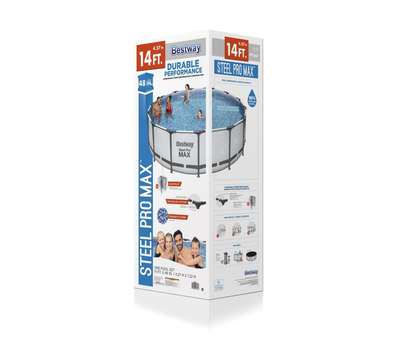 Bestway Сглобяем басейн с тръбна конструкция Steel Pro Max кръгъл Ø427х122см с помпа