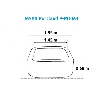 MSpa Надуваемо джакузи Portland Air Jet с въздушна струя 185х185х68см