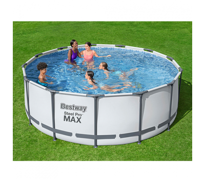 Bestway Сглобяем басейн с тръбна конструкция Steel Pro Max кръгъл Ø396х122см с помпа