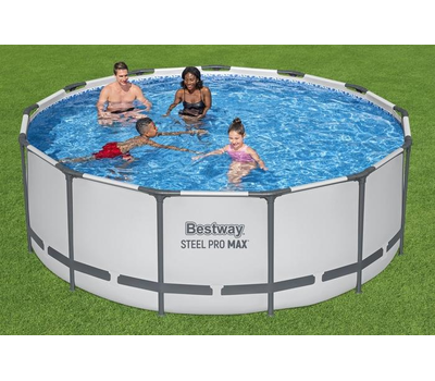 Bestway Сглобяем басейн с тръбна конструкция Power Steel Pro MAX кръгъл Ø396х122см