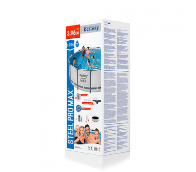 Bestway Сглобяем басейн с тръбна конструкция Steel Pro Max кръгъл Ø396х122см с помпа