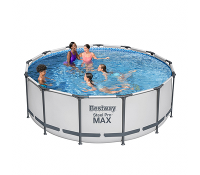 Bestway Сглобяем басейн с тръбна конструкция Steel Pro Max кръгъл Ø396х122см с помпа