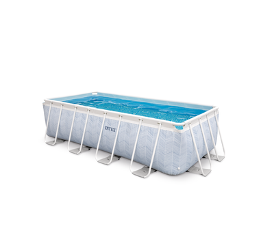 Intex Басейн с тръбна конструкция Chevron Prism Frame правоъгълен 400x200x100 см с помпа и стълба